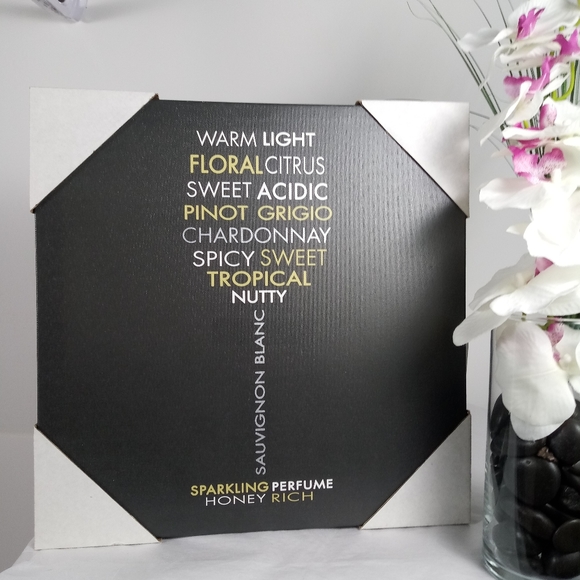 Wine Canvas Art NEW Vinyl Wall Hanging Picture Word Shaped Wine Glass Print - Picture 7 of 13